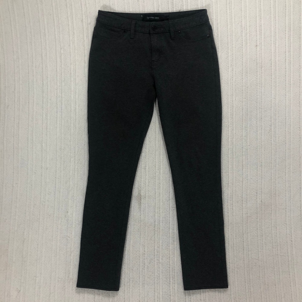 Calvin Klein Jeans Womens Dark Gray Stretch Skinny Pants‎ Size 8